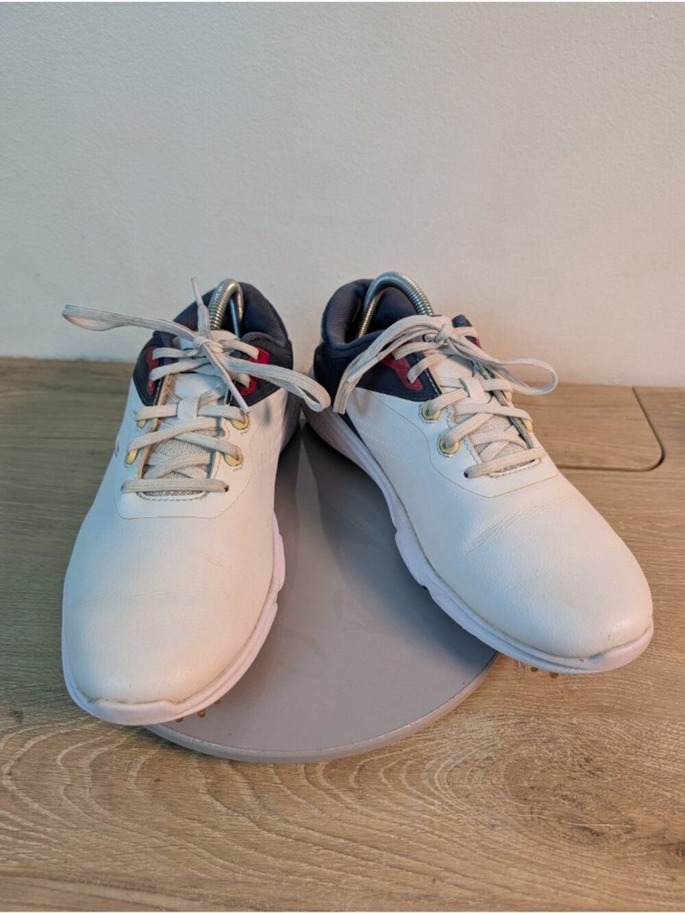Callaway Coronado V3 Shoes Mens 10.5 White Leather Golf Spiked Sneakers